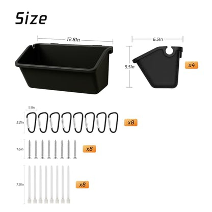 4-Pack 5 Qt Hanging Goat Feeders and Mineral Troughs for Fences - color: 4 Pack