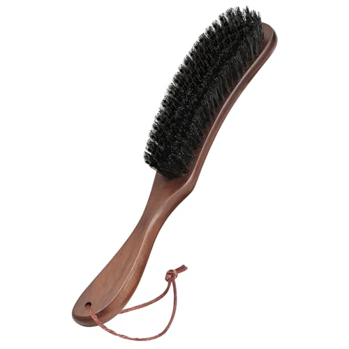 Wood Felt Brush,Large Black Walnut Wood Handle Boar Bristle Lint Brush,Suitable for Felted Hats, Suits,Cashmere,Wool,Velvet,Suede and Pet Hair for Men