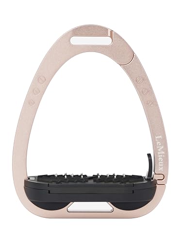 LeMieux Vector Control Stirrup - New Generation - Spring Loaded Hinged Arm - Cross Track Grip Surface - color: Rose Gold