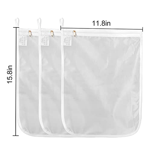 GOGOODA 3 Pack Delicates Laundry Bags, Fine Mesh Wash Bag with Hanging Loop - size: 3 set (3 Medium)