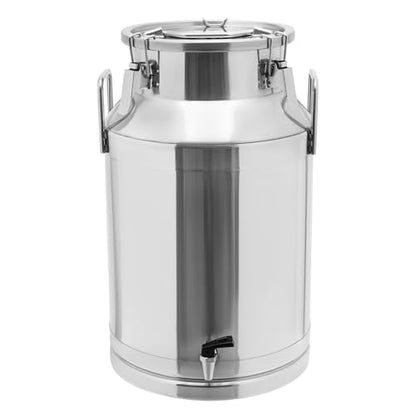 40L Stainless Steel Milk Can, Heavy Duty Food Storage & Transport Container for Dairy, Wine, Grains, Ideal for Home, Farm & Commercial Use, With a Faucet - size: 10.57Gallon