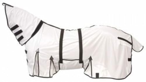 Showman White Lightweight Mesh Fly Sheet w/Neck Cover - size: 74"