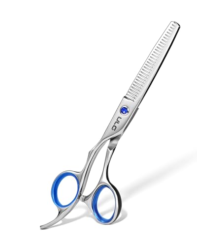 ULG Left-Handed Hair Thinning Scissors, Thinning Shear for Hair Cutting 6.5 inch Professional Barber Scissors Salon Texturizing Shears Made of Japanese Stainless Steel - color: Blue-left