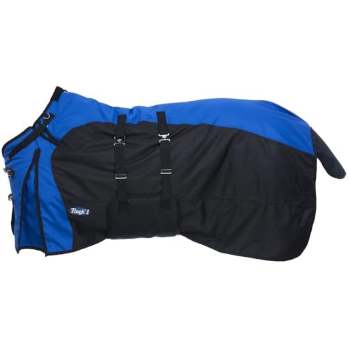 TOUGH1 1200D Turnout Blanket with Belly WRAP and SNUGGIT, Royal Blue, 78-in - color: Blue, size: 78