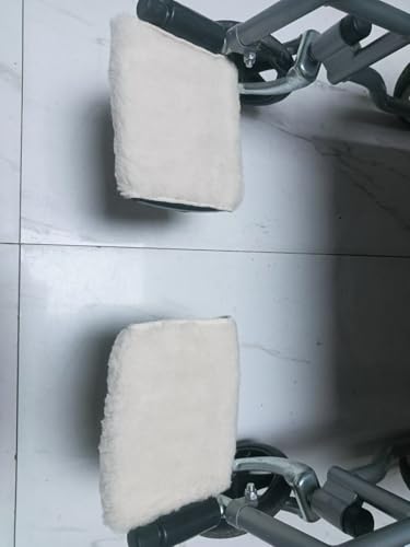 Faux Synthetic Sheepskin Bed Pad Wheelchair Blanket Wheelchair Leg Rest Pad Foot Protectant Recliner Leg Cushion Footrest Cover Foot Armrest Covers Footplate Protector(Apricot) (Footrest Pads) - size: Footrest Pads
