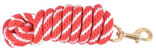 8' Braided Derby Lead Rope - color: Red/White