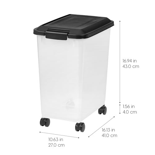IRIS USA Dog Food Storage Container, 2-Pack, Up to 30 lbs, Black - color: Black, size: 30 lbs - 2 Pack