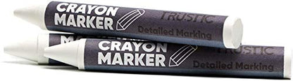 Universal Crayon Wax Marker for Industrial and Craft Detailed Marking on Lumber Metal Carton Ceramics Concrete Glass Plastic Tire 4 x 1/2", Pack of 12 (White) - color: White