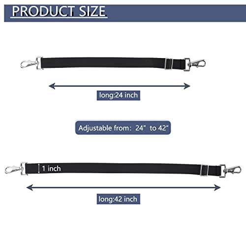 Premium Horse Blanket Sheet Leg Straps Replacement Stretchy Belly Strap with Double Swivel Snaps, Adjustable Length from 24 to 42 Inch(4 Pcs)