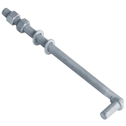 4 Pack 5/8" J-Bolt Gate Hinges, Threaded Post Hinge Pin, 5/8" x 11-1/4" - size: 5/8" x 11-1/4"