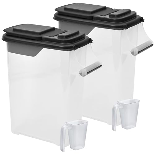 Buddeez Pet Food Containers, Dry Bird Seed Food Storage,16 Quart 2-pack - color: Black, size: 2 Pack (16 Quart)