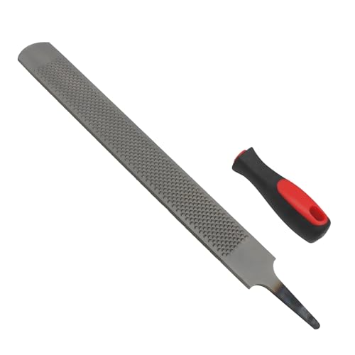 Double-Sided Hoof Rasp, 18 Inch Farrier File Tool with Ergonomic Rubber Handle, Carbon Steel Horseshoe File for Trimming Horse Goat Cow Donkey Hooves – Heavy-Duty Animal Hoof Care Tool - size: 18''