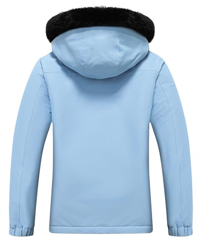 MOERDENG Women's Warm Winter Coat Insulated Snowboarding Jacket - color: Denim Blue, size: Small