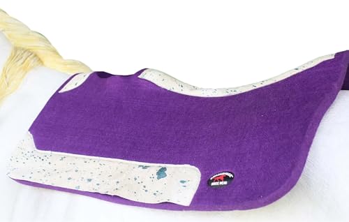 Horse 32" x 30" Western Contoured Wool Felt Therapeutic Saddle Pad 39232 - color: Purple Hair-on