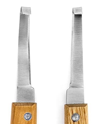 QWORK Hoof Cutter Set, Left and Right Hand Shaped, Stainless Steel