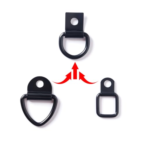 4 Pcs D-Rings Tie Down Anchor Hooks, 10mm Fixing hole D-Ring for Pickup Truck Bed Deck Rails T Slot Nut Screw, Heavy Duty Steel D Ring for Trailer, Camper, Warehouse, Garage, Cargo Cover Mounts, Black - color: Black