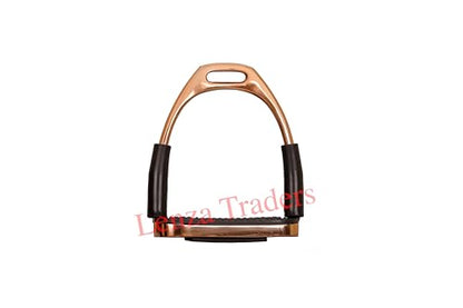 Rose Gold Flexible Stirrups Horse Riding Bendy Flex Safety Irons S Steel - size: 4" inch