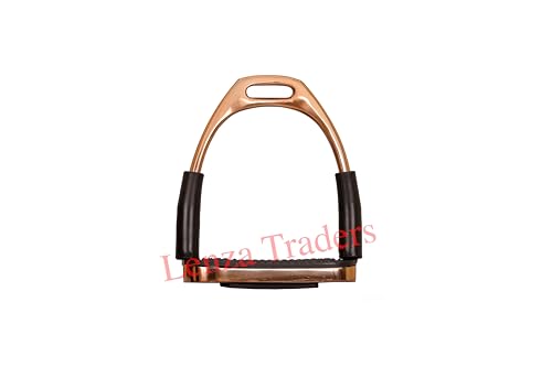 Rose Gold Flexible Stirrups Horse Riding Bendy Flex Safety Irons S Steel - size: 4" inch