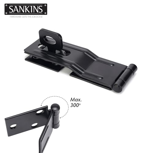 4.5" Swivel Staple Safety Hasps Latches with Twist Knob, Black 1Pcs - color: Black