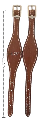 Stitched Leather Western Saddle Stirrup Replacement Hobbles for Adult Saddle - color: Black