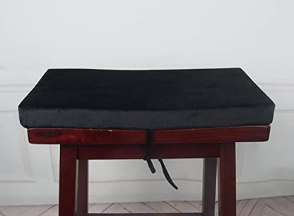 Augld 2 Pack Rectangle Saddle Stool Cushion 9.5"x18" Black - color: Black, size: 9.5"x18"x1.5"