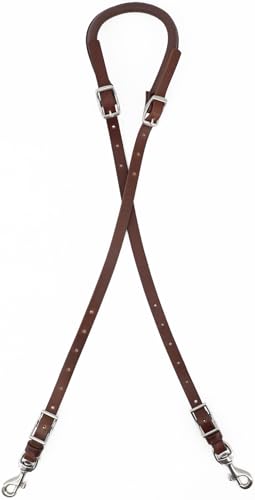 Jeereal Leather Horse Saddle Crupper, Adjustable Western Working Tack Double Tail Strap, Tail to Buckle 28" in Full Horse Size