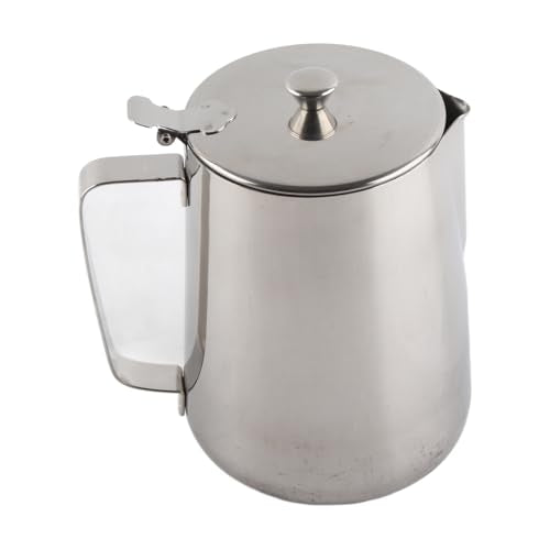 Milk Frother Cup, Stainless Steel Milk Frothing Pitcher, Milk Frothing Jug with Lid and Handle, Frothing Cup Pitcher, Coffee Frothing Mug for Office Home Kitchen (2000ml) - size: 67.6 Ounces