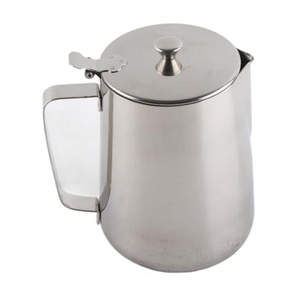 Milk Frother Cup, Stainless Steel Milk Frothing Pitcher, Milk Frothing Jug with Lid and Handle, Frothing Cup Pitcher, Coffee Frothing Mug for Office Home Kitchen (2000ml) - size: 67.6 Ounces