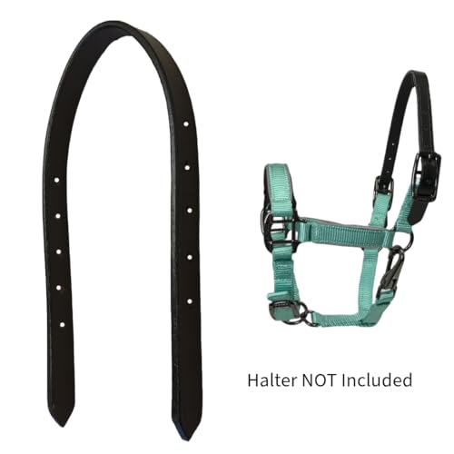 Tahoe Tack 14" Mini Horse Halter Replacement Breakaway Crown – Premium Single Layer Black Leather, Flexible and Durable Design