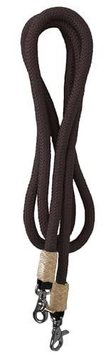 8' Round Braided Nylon Cord Roping Reins (Brown) - color: Brown