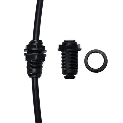 1/4" RO Water Tube Bulkhead Connector, Black, Pack of 12 - color: Black