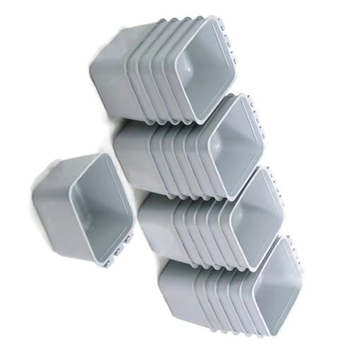 Gray Cage Cups for Feed & Water for Poultry, Ducks, Birds, 24 Pack