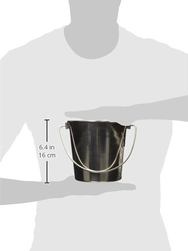 ProSelect Stainless Steel Flat Sided Pails — Durable Pails for Fences, Cages, Crates, or Kennels - 6", 2-Quart - size: 2-Quart