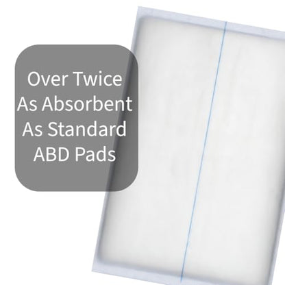 Vakly ABD Pads 5x9 Sterile (50 Pack) – Abdominal Combine Gauze Pads, Extra High Absorbency Non-Adherent Wound Dressing for Heavy Drainage & First Aid, Individually Wrapped