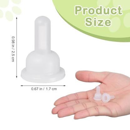 Gatuida 40-Pack Silicone Pet Nursing Nipples, Replacement Pacifiers for Small Animals, Bunny and Kitten Feeding Bottle Nipples, and Pet Feeder Nipples