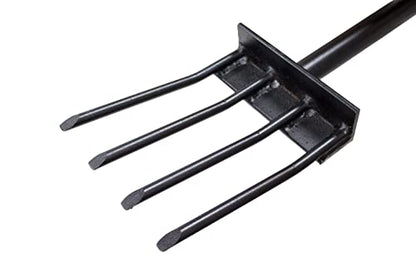 BULLY TOOLS All Steel Spading Fork – Heavy Duty Garden Fork with T-Style Handle for Digging, Turning Soil, Harvesting Crops, Aerating Compost, Landscaping & Yard Work, 100% Made in the USA - 44-Inch