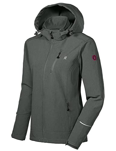 Little Donkey Andy Women’s Softshell Jackets Ski Snowboarding Jackets - color: Charcoal Heather, size: Large