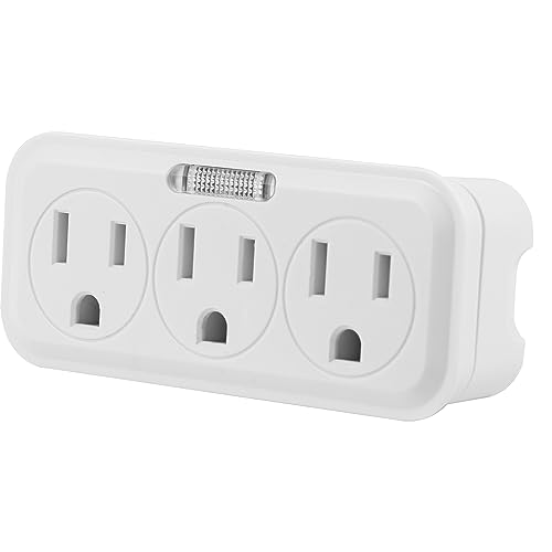 GE Outlet Extender, Guide Light, 3 Outlet Multi Plug Wall Power Splitter - size: 1 Pack