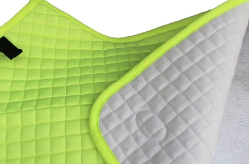 Horse Contoured English Quilted Lightweight All-Purpose Saddle Pad 72TS34 - color: Lime Green