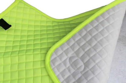 Horse Contoured English Quilted Lightweight All-Purpose Saddle Pad 72TS34 - color: Lime Green