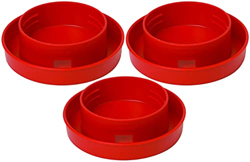 Little Giant® Quail Waterer Base - 1 Quart Screw On Base with Narrow Channel - Designed for Quail and Baby Poultry Chicks - Made in USA (Red, Pack of 3) - size: Pack of 3