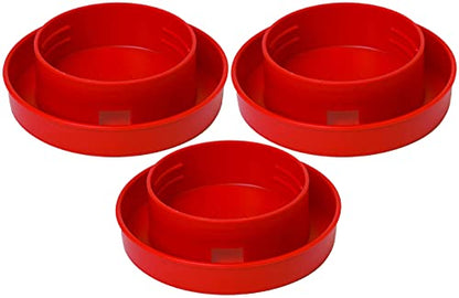 Little Giant® Quail Waterer Base - 1 Quart Screw On Base with Narrow Channel - Designed for Quail and Baby Poultry Chicks - Made in USA (Red, Pack of 3) - size: Pack of 3
