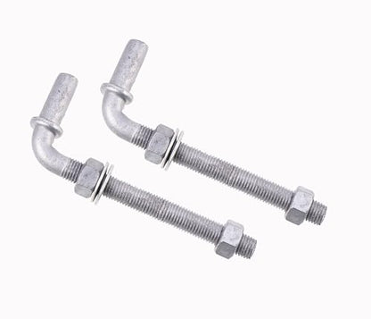 J-Bolt Post Hinge with 5/8" Hinge Pin Galvanized Post Gate Hinge for Chain Link Fence, Washers & Nuts Included (10" (2 Pcs)) - size: 10" (2 Pcs)