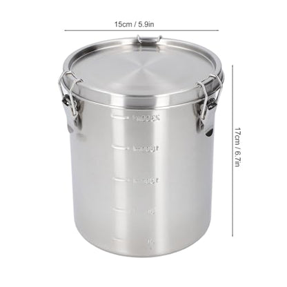Pongnas Stainless Steel Pet Food Container, Metal Dog Food Container for Dog Food, Cat Food, and Bird Seeds, Compact Kitchen Storage Ideal for Countertop Display(2500ML)
