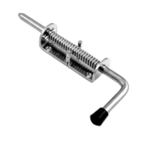 1PC Heavy Duty Stainless Steel 304 Spring Loaded Barrel Bolt Latch Lock,Latch Pin for Door Shed Gate or Tailgate Trailer Garage (Overall Length :220mm/ 8.66inch) - size: Overall Length :220mm/ 8.66inch