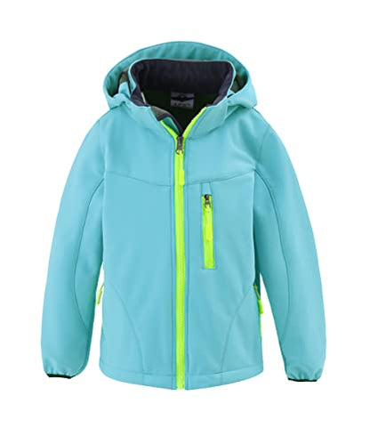 M2C Boys Girls Hooded Windbreaker Fleece Lined Softshell Jacket - color: Arctic Blue, size: 4T
