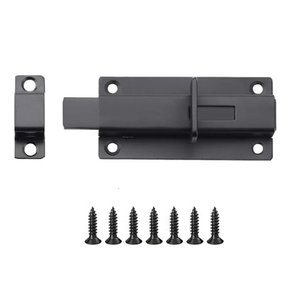 Mooche Slide Latch Lock Barrel Bolt, 3.95 Inch Stainless Steel Gate Latches - color: Matte Black