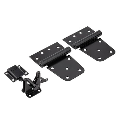 National Hardware Self-Closing Gate Kit, Hinges and Latch, Steel, Black - size: 0