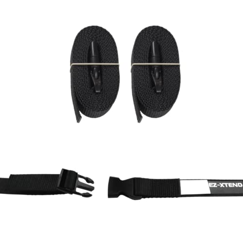 EZ-Xtend Adjustable Boat Cover Tie Down Straps w/Delrin Quick Release Buckles - Heavy Duty 1" Polyester Webbing 4500 lb Break Strength - 250 lb QR Buckle - Boat Accessories - 2 Pack