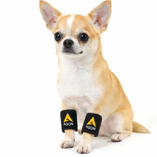 AGON® Pair Dog Canine Front Leg Brace Paw Compression Wraps with Protects Wounds Brace Heals and Prevents Injuries and Sprains Helps with Loss of Stability Caused by Arthritis (XX-Small/X-Small) - size: XX-Small/X-Small